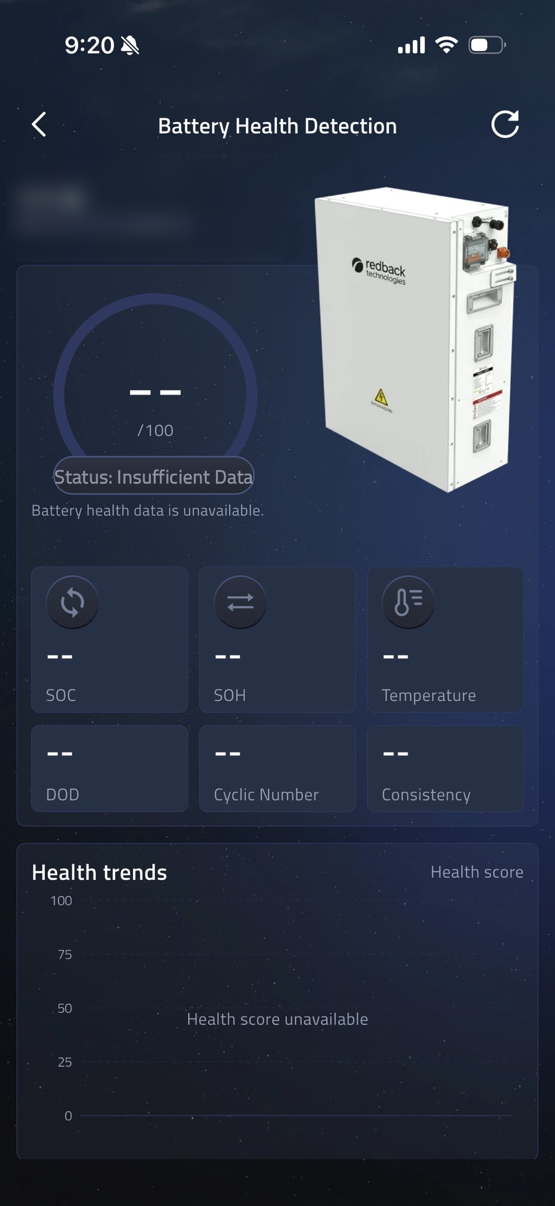 Battery Health Detection - Insufficient Data screenshot