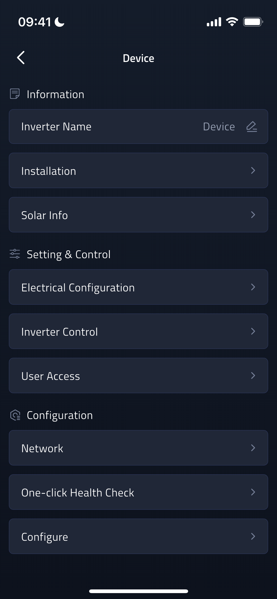Device More screenshot