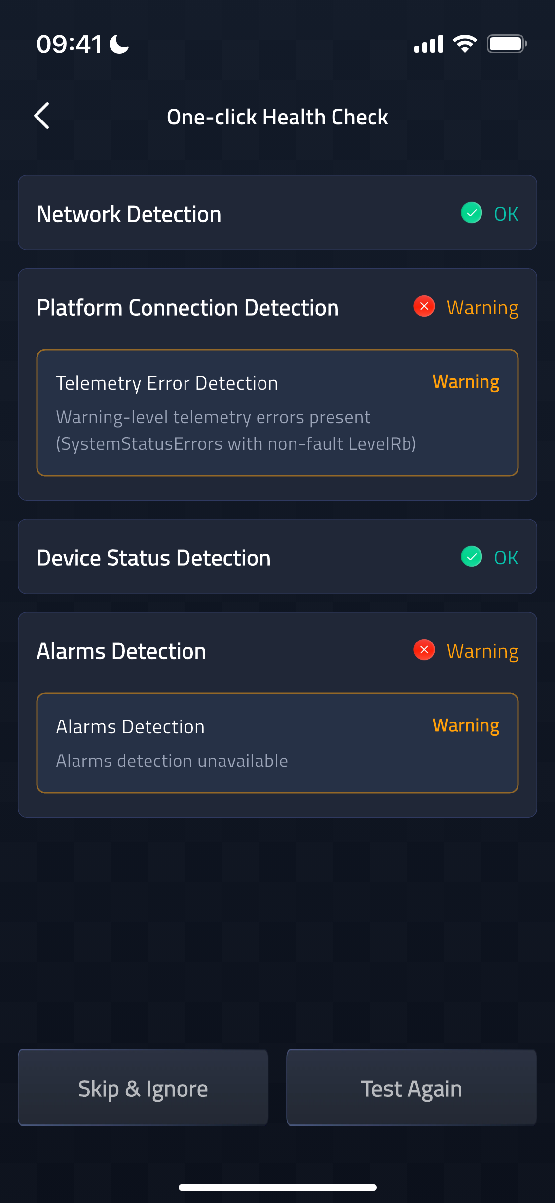 One-click Health Check screenshot