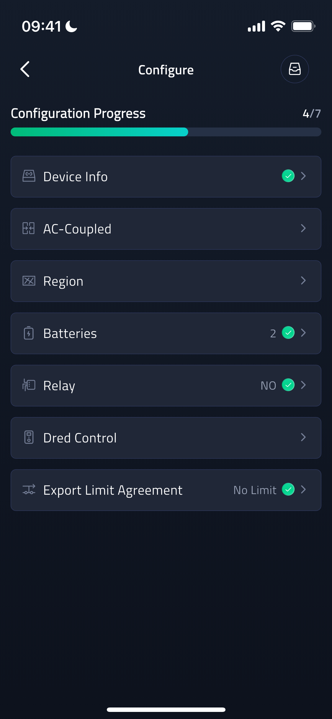 Configure screenshot