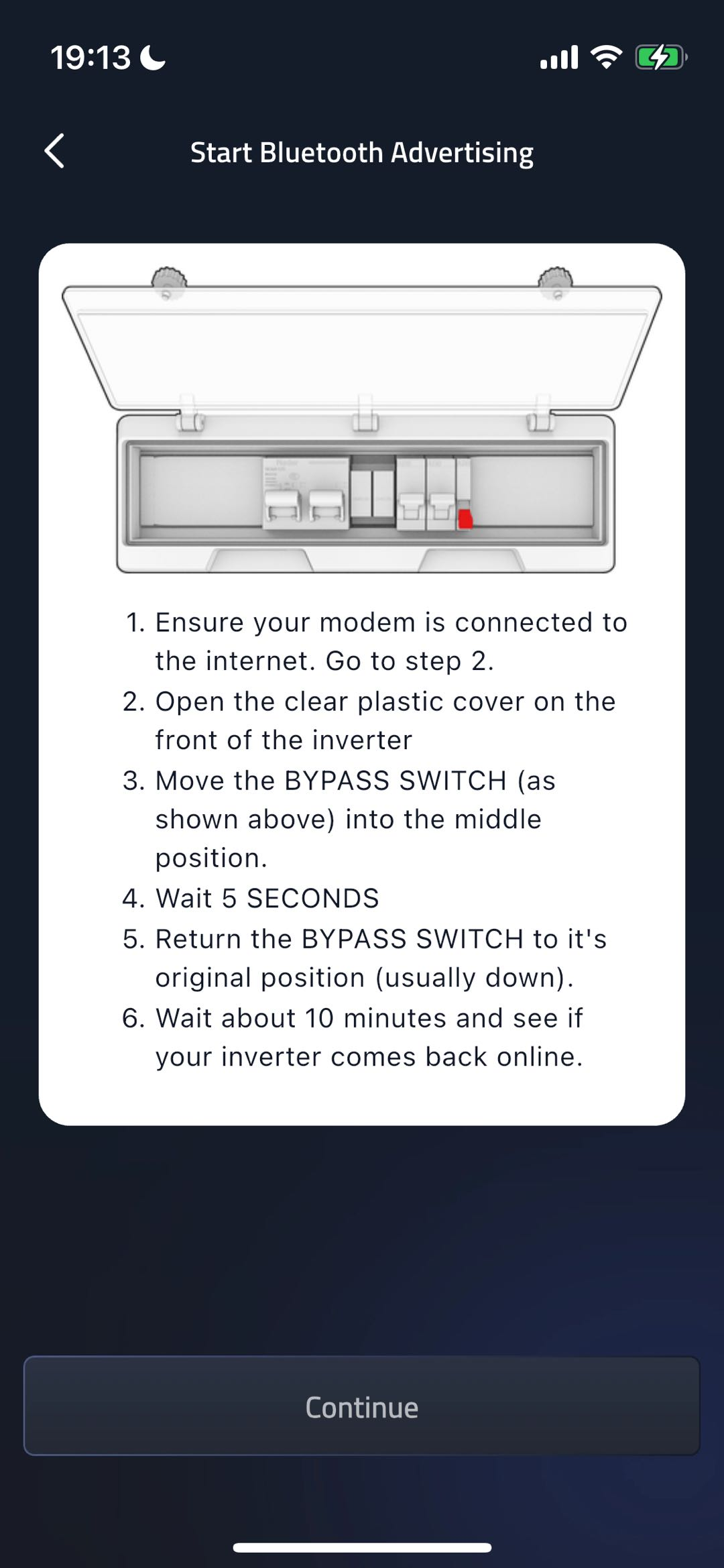 Start Bluetooth Advertising screenshot