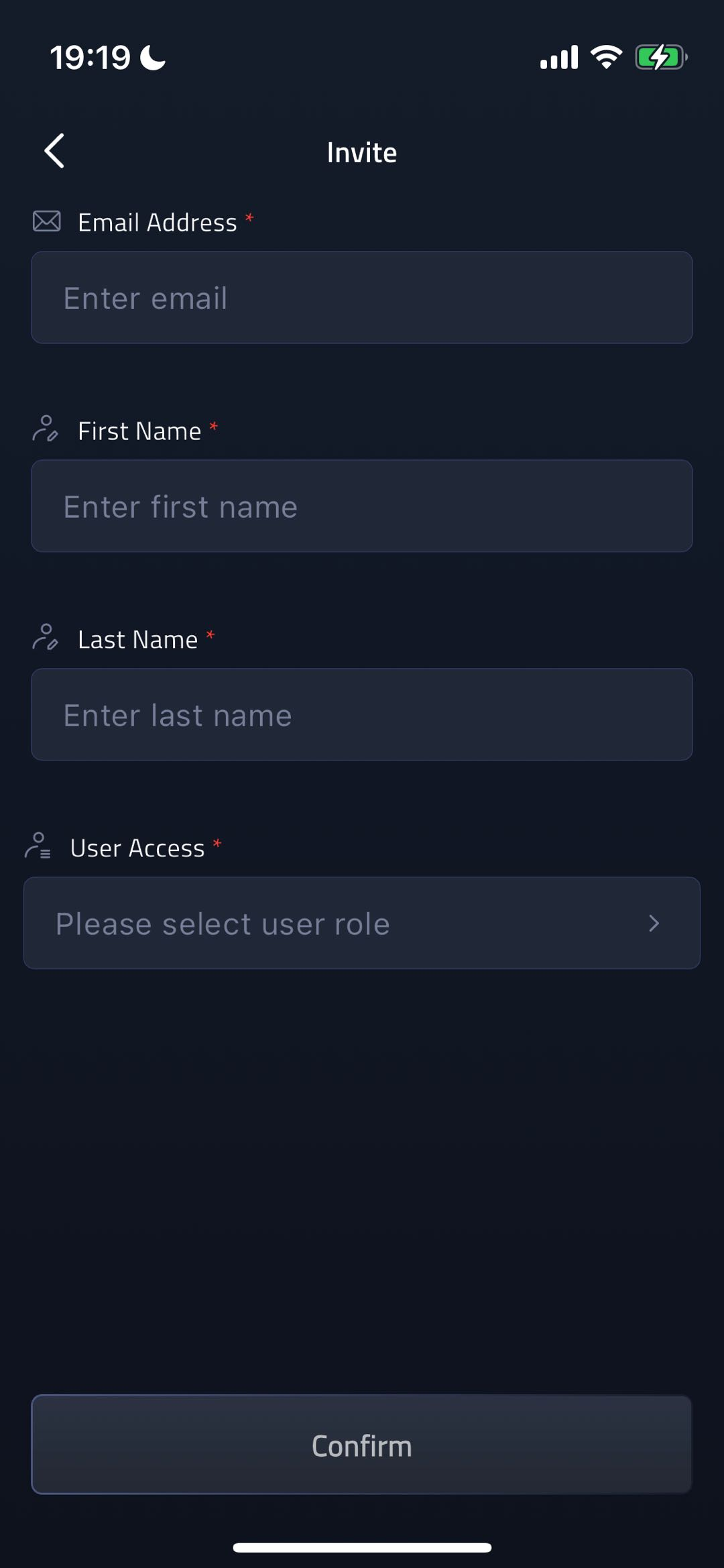 Invite User screenshot