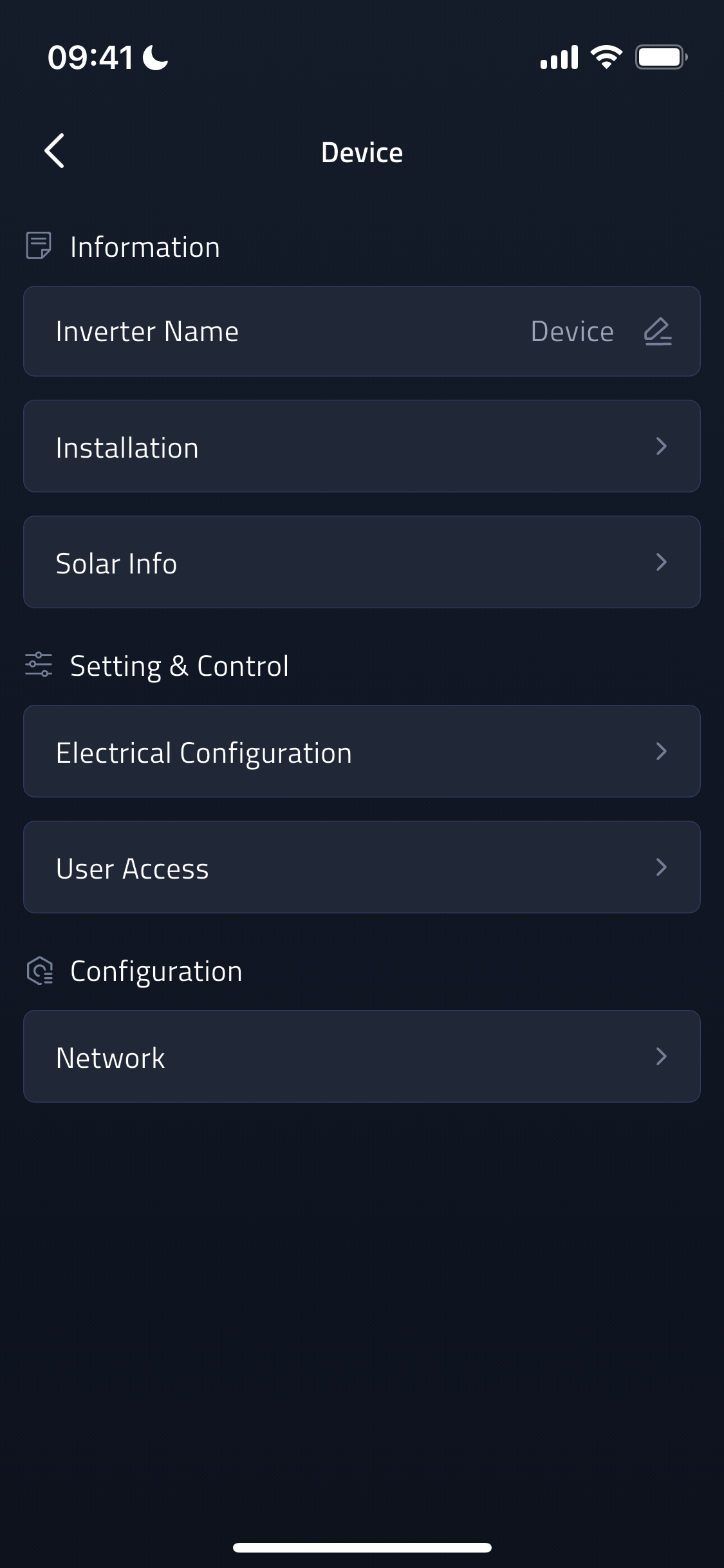 Device More screenshot