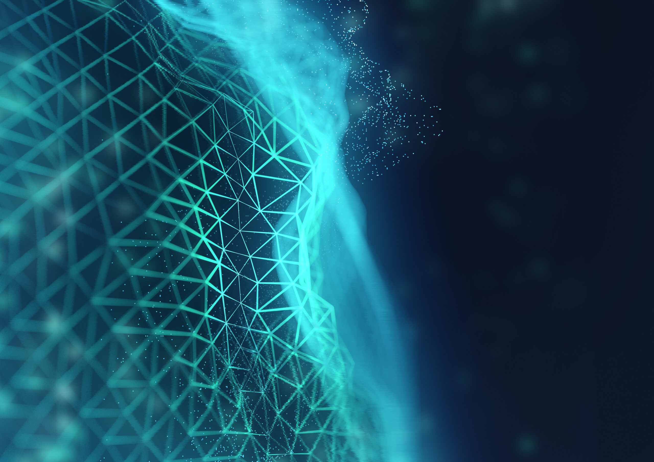 Visualisation of a blue technology graphic